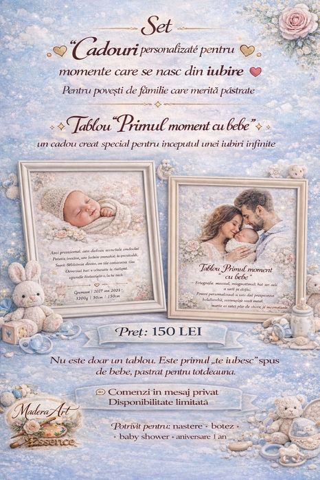 Tablouri personalizate cu dedicație noilor părinți