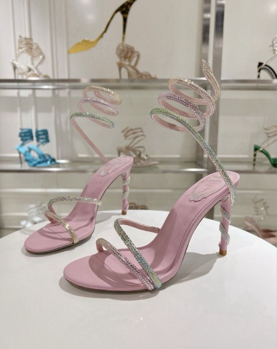 Sandale Rene caovilla piele naturala pe stoc