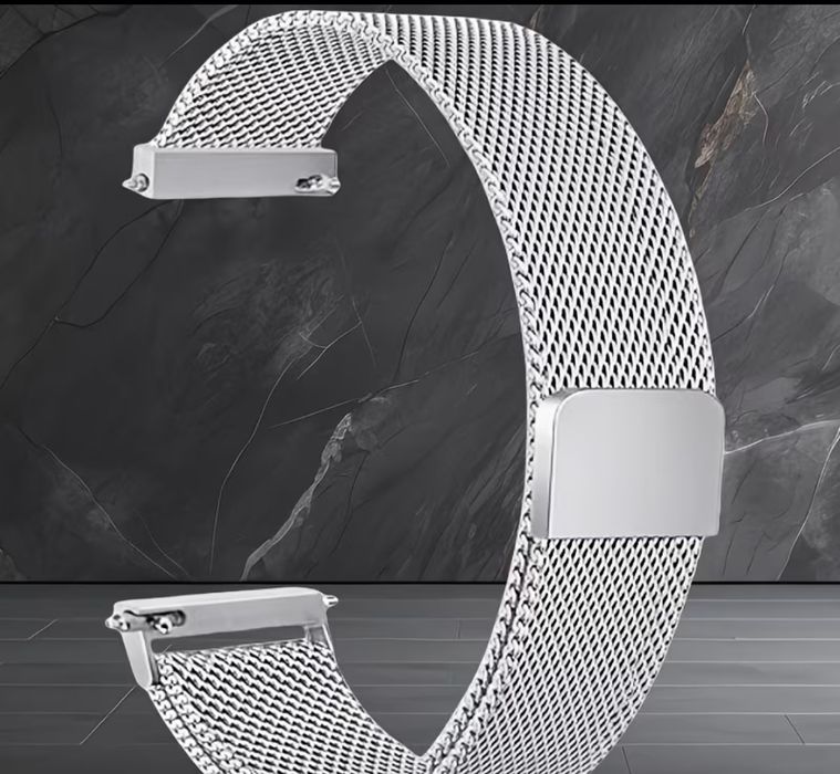 Сребриста Магнитна Каишка за смарт часовник 22 мм