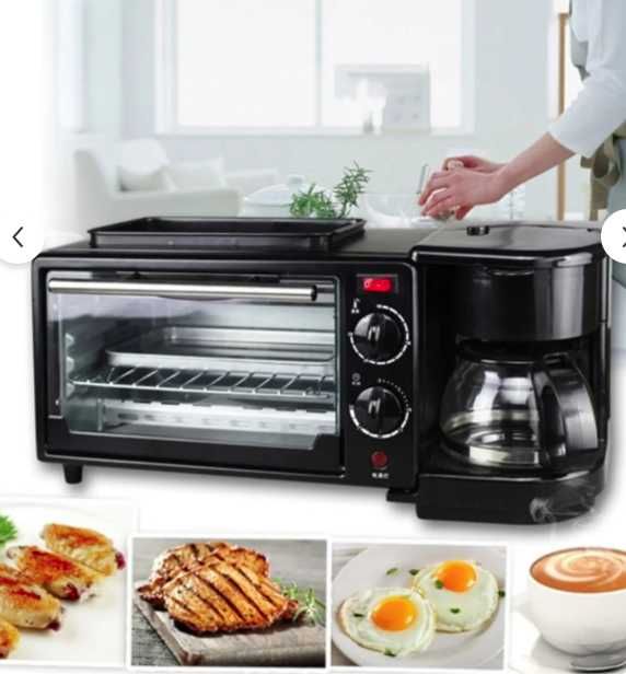 Aparat Multifunctional Mic Dejun 3 in 1 Cuptor Grill Filtru Cafea