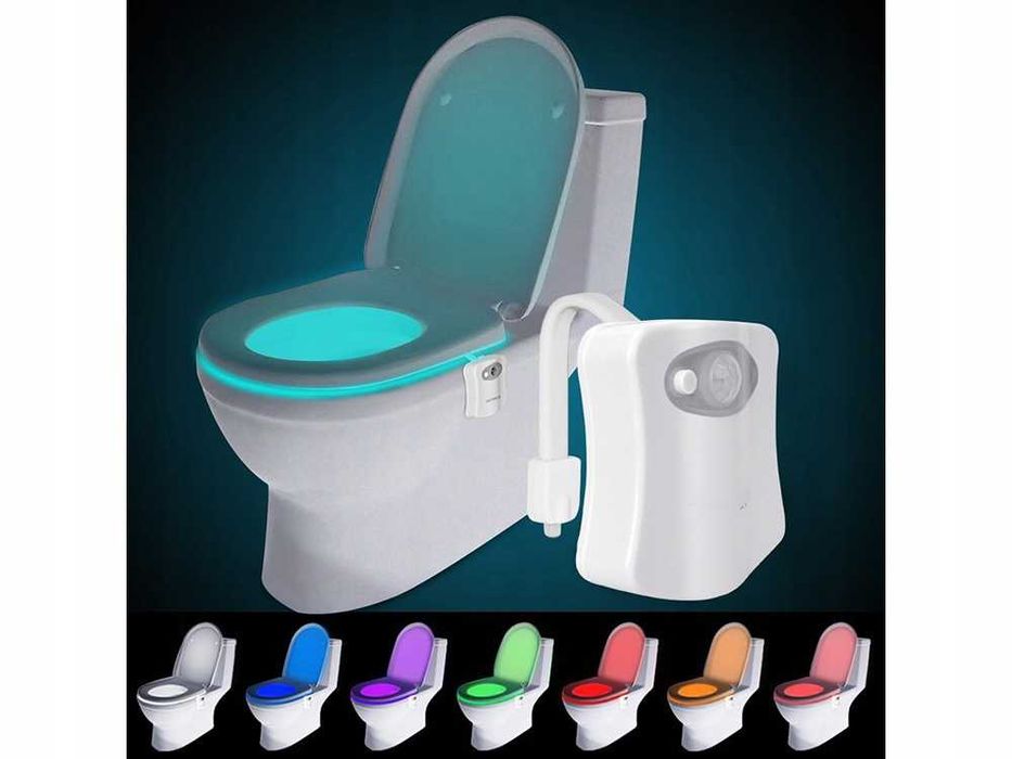 Lampa WC cu senzor de miscare si LED colorat iluminare pentru toaleta