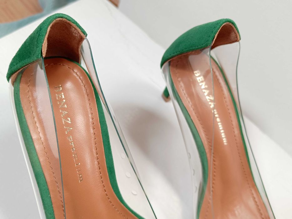 Pantofi noi, nr. 35, verzi, cu decupaj din silicon, "Benaza"