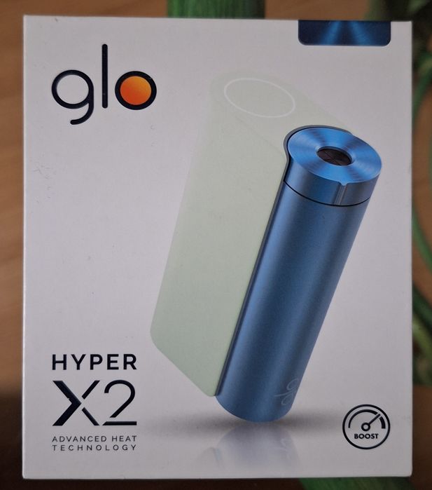 Dispozitiv glo HYPER X2 (Alb / Albastru) – Starter Kit complet, ca nou / în cutie!