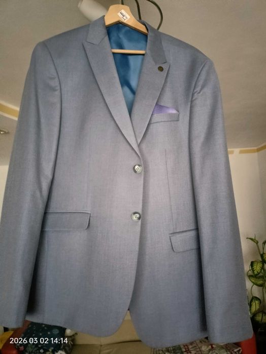 Costum gri lână barbati Marios, marimea 54