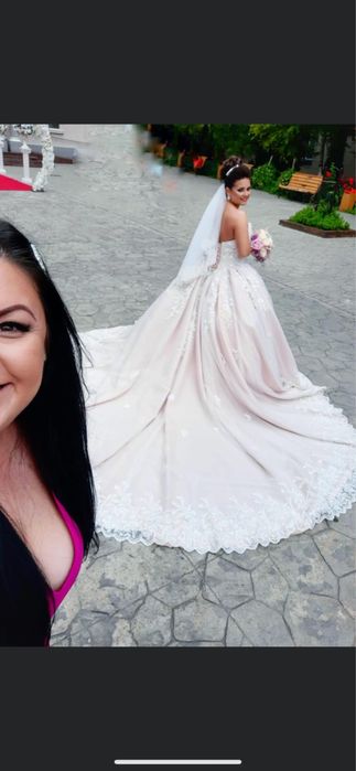 Rochie de mireasa Aryanna Karen culoare roz pal