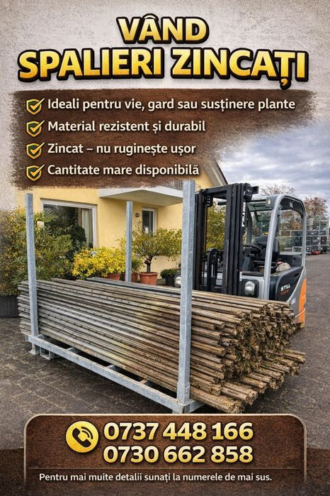 Stalpi metalici pentru gard spaleri zincati