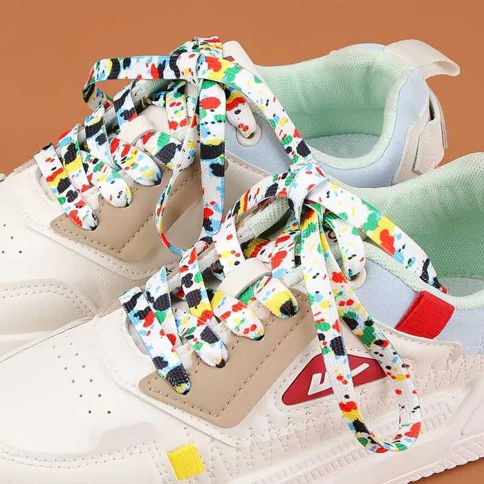 Цветни щамповани връзки за обувки