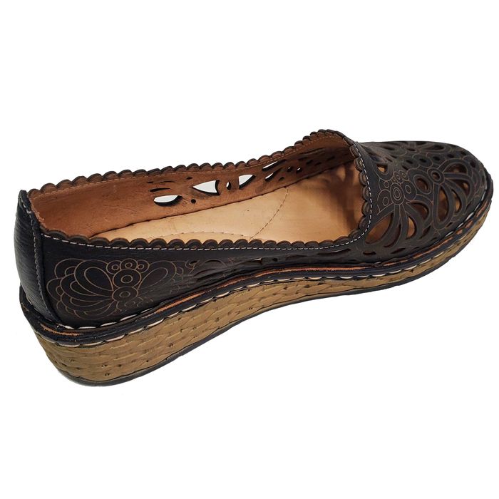 SHOETIQUE.RO Balerini dama talpa ortopedica piele naturala decupata