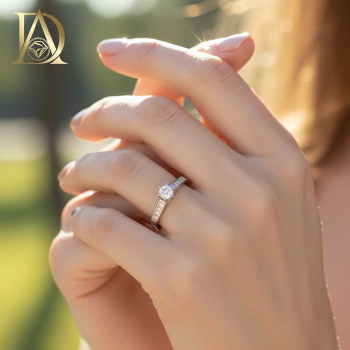 Нов Златен Пръстен с 0.77кт Естествени Диаманти