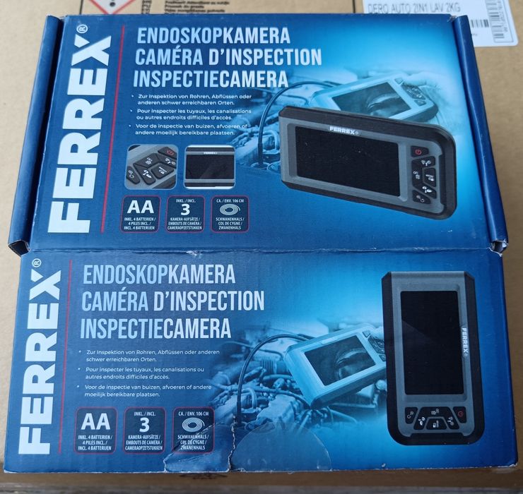 Camera endoscopica FERREX, NOUĂ, in cutie, slot de card și accesorii