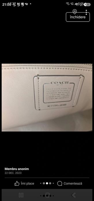 Poșetă Coach piele