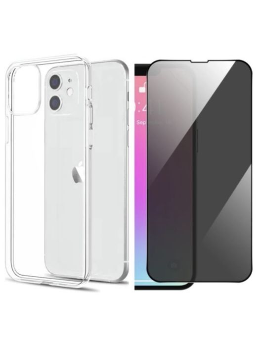 Iphone 14/15/16 PRO MAX Husa Silicon Slim + Folie Sticla Curbata
