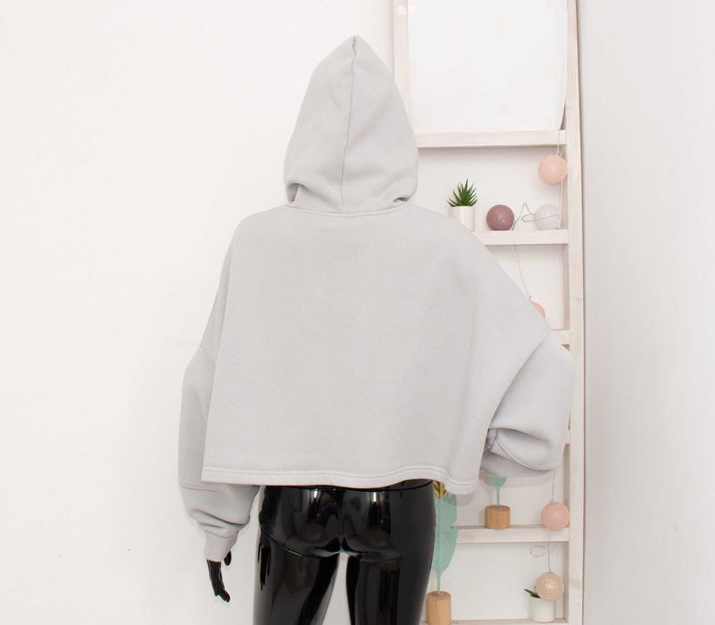 Oner Active Classic Crop Zip Hoodie дамско сиво худи суичър орърсаиз L