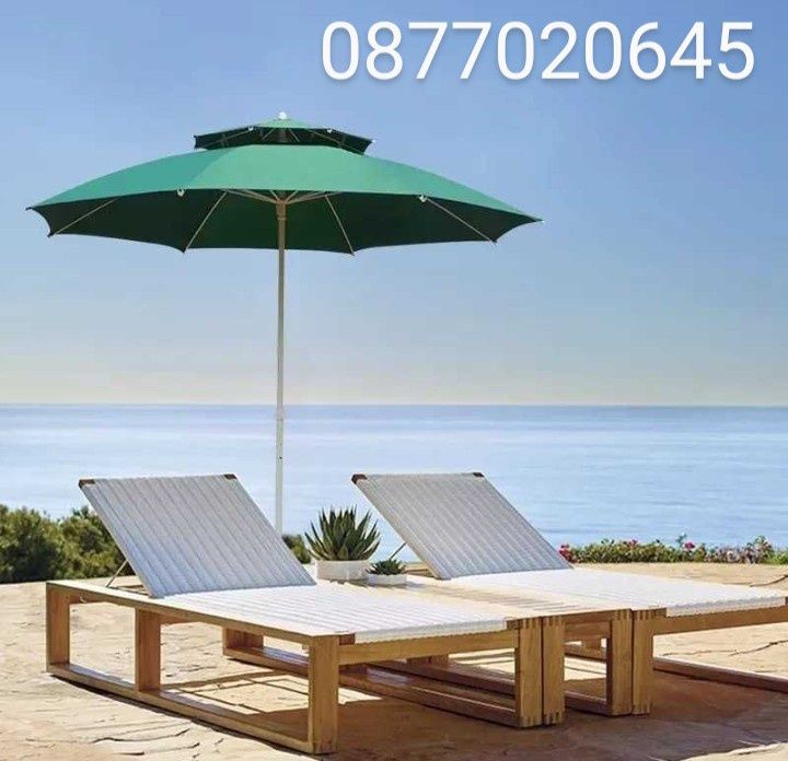 Градински чадър с двоен таван против вятър