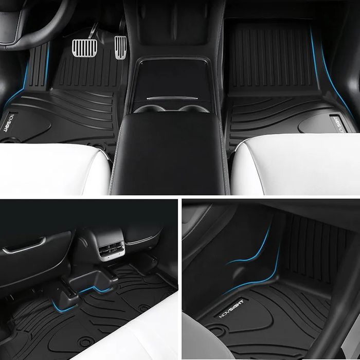 К-кт 3 части 3D трислойни TPE стелки за Tesla Model Y (2019-2023), NOVSIGHT, черни