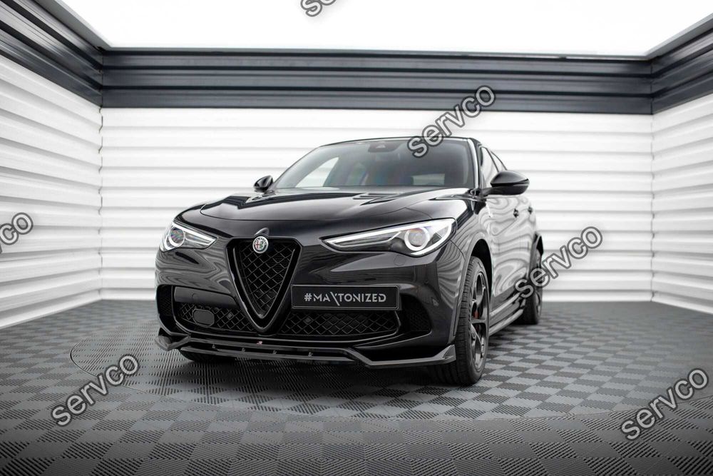 Prelungire splitter bara fata Alfa Romeo Stelvio Quadrifoglio Mk1 2016-2020 v3 - Maxton Design