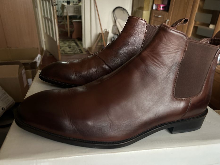 Chelsea Brown Leather boots Pantofi ghete de piele maro