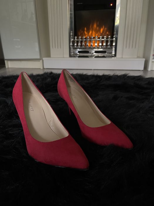 Pantofi Rosii Piele Intoarsa