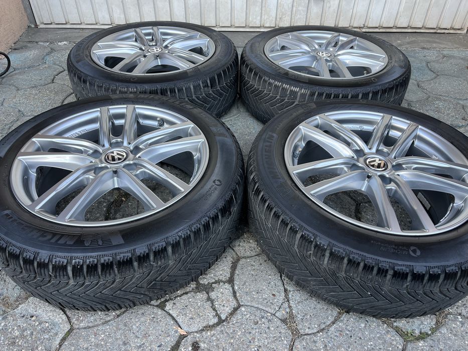 Jante 5x112mm, anvelope iarna 215/55 R17, Vw, Audi Seat Skoda Mercedes