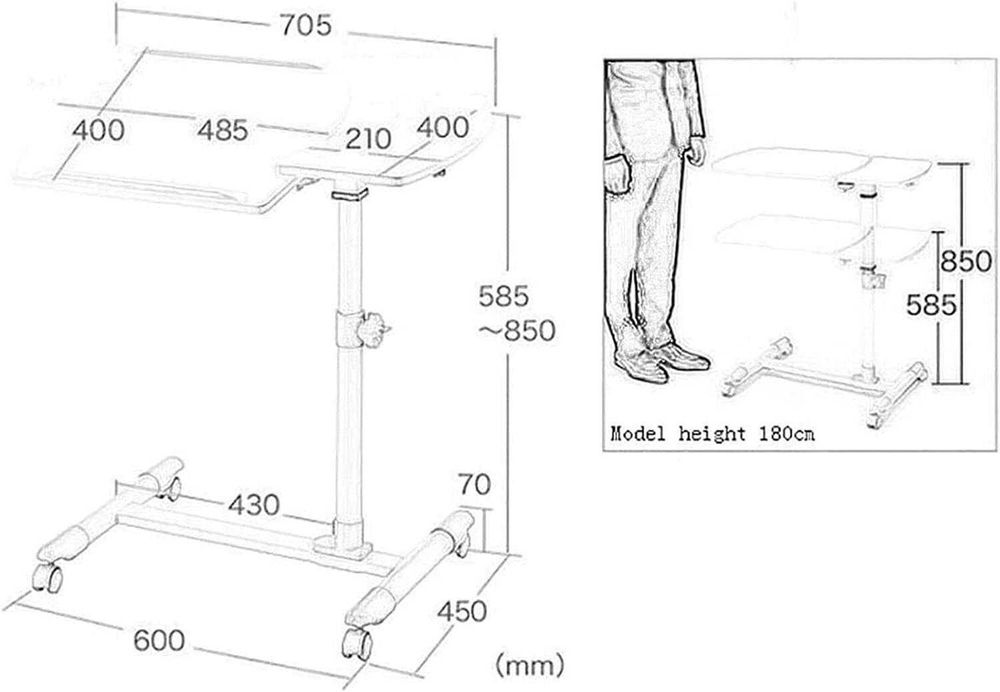 Подвижно Бюро за лаптоп Маса, Регулируема, Сгъваема, Бамбуков Н132