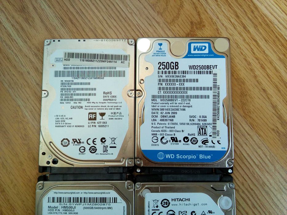ЛОТ-500GB-2x320GB-250GB-Хард дискове за лаптоп