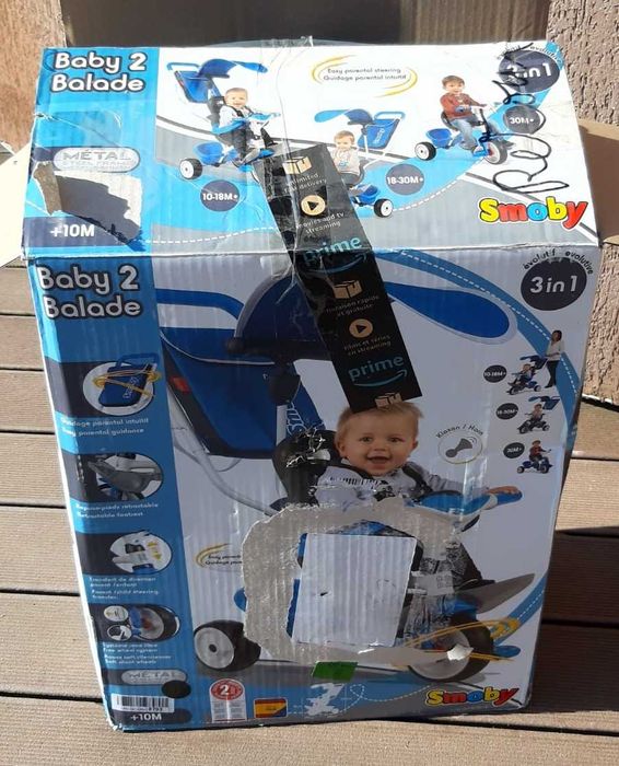Tricicletă cu protecţie împotriva căderii Baby Balade Smoby