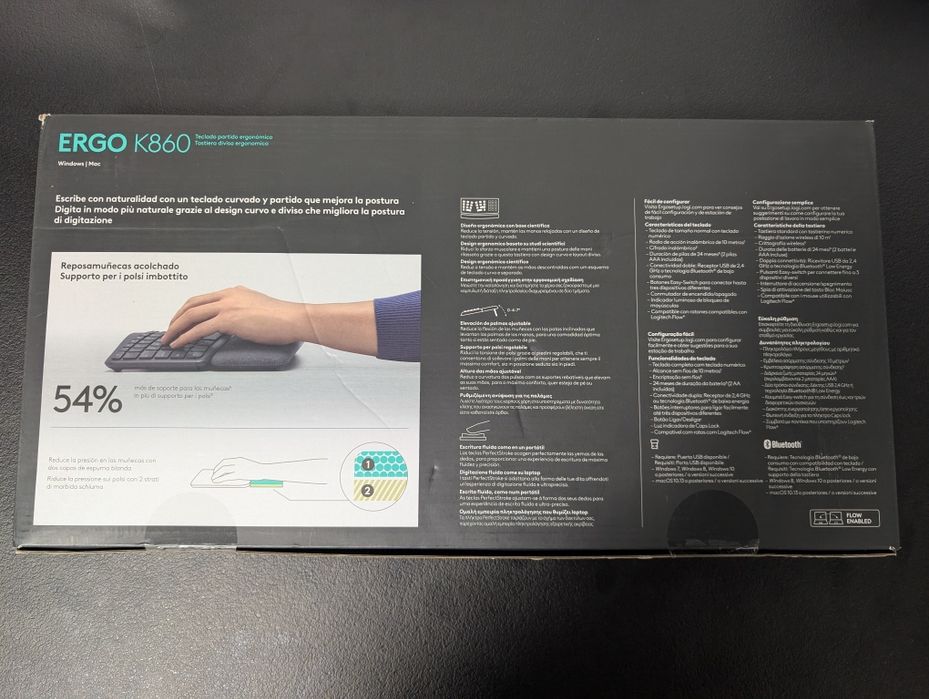 Tastatură ergonomică Logitech Ergo K860 – Wireless, Sigilată!