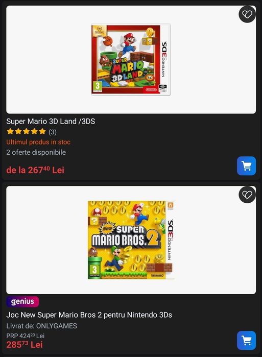 OFERTĂ -Jocuri pentru Nintendo 3ds