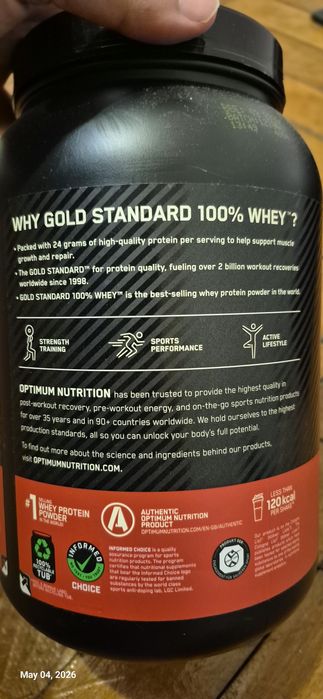 Whey vanilia icecream gold standard optimist nutrition