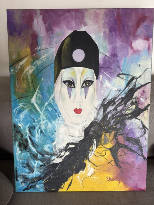 Tablou original „Violet” – Emilia Marinescu, ulei pe pânză, 80 × 60 cm