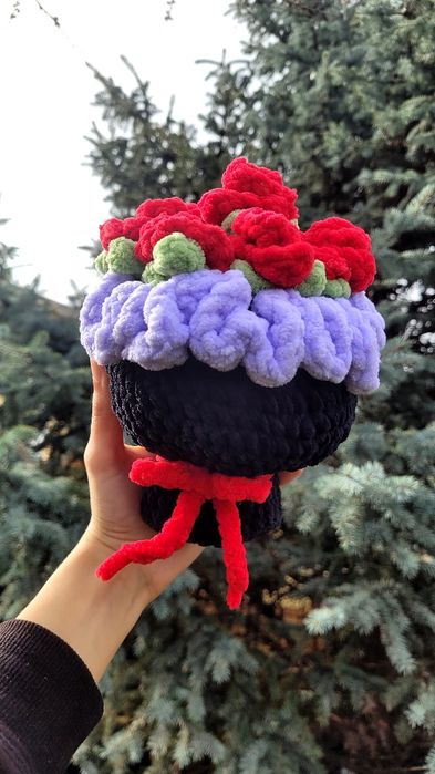 Buchet de trandafiri croșetat