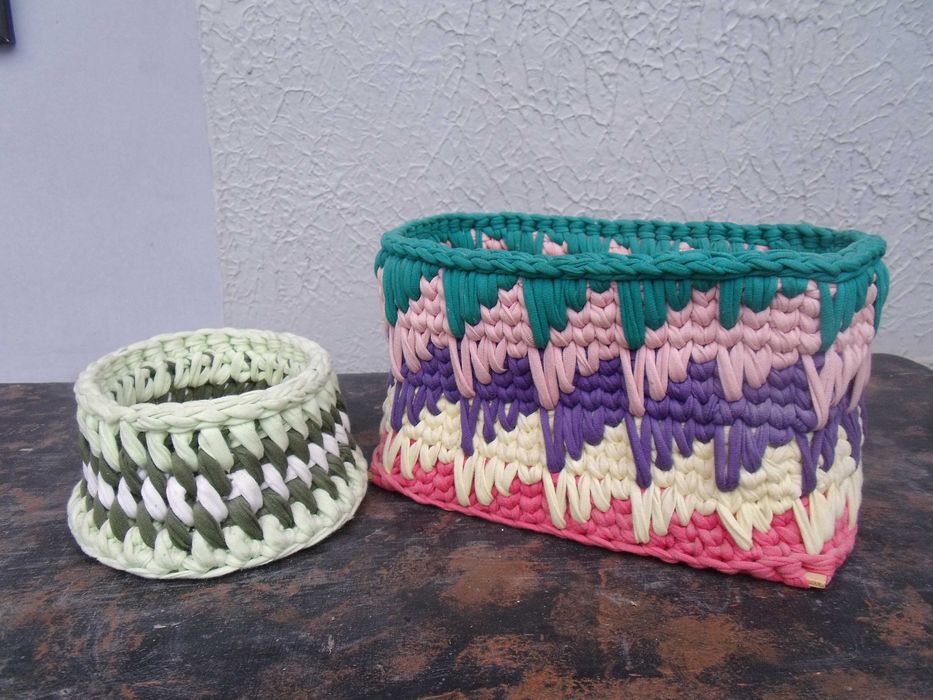 Коврик и корзинки из пряжи
