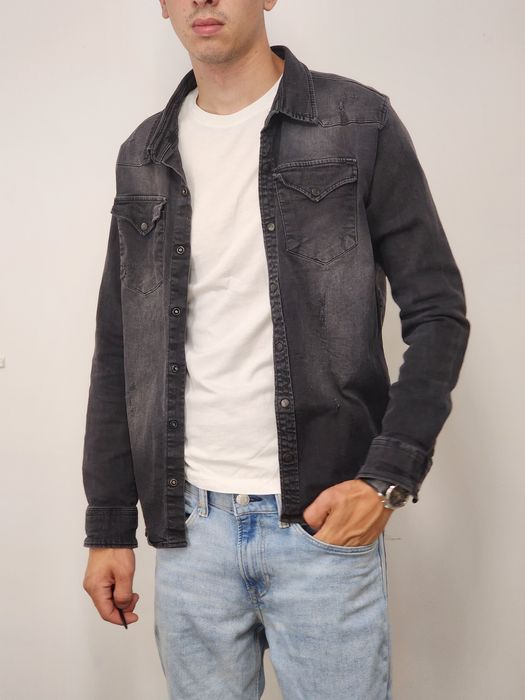 Черна дънкова риза- размер М