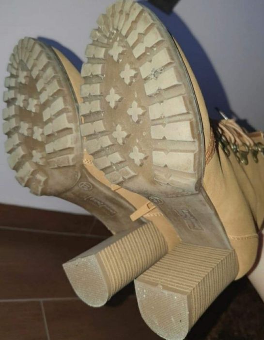 Botine ghete bej cu toc dama 37