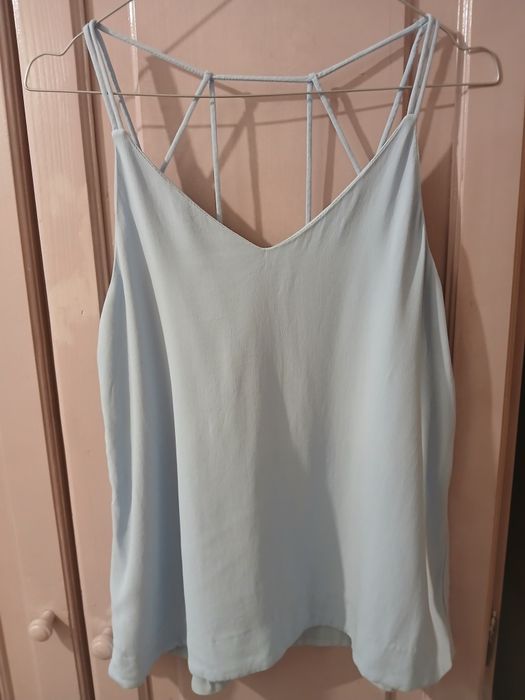 Top bleu cu bretele subtiri H&M, marimea 36