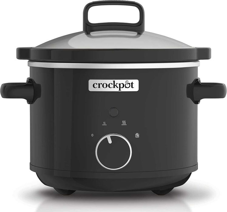 Бавноготвеща готварска печка Crock-Pot | Подвижна, керамична купа | 2,4 л (1-2 души | Енергийно ефективна | Черна [CSC046] [Енергиен клас A]