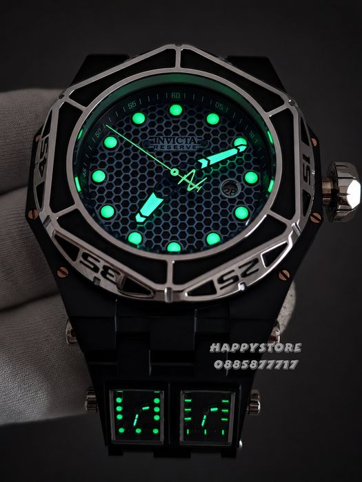INVICTA Carbon Hawk automatic Black 55 mm, Инвикта нов мъжки часовник