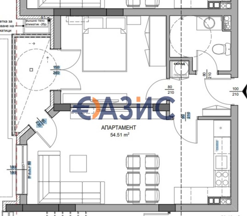 Продава се Двустаен апартамент в Несебър - 60 кв.м за 1213 €/кв.м - Снимка #6