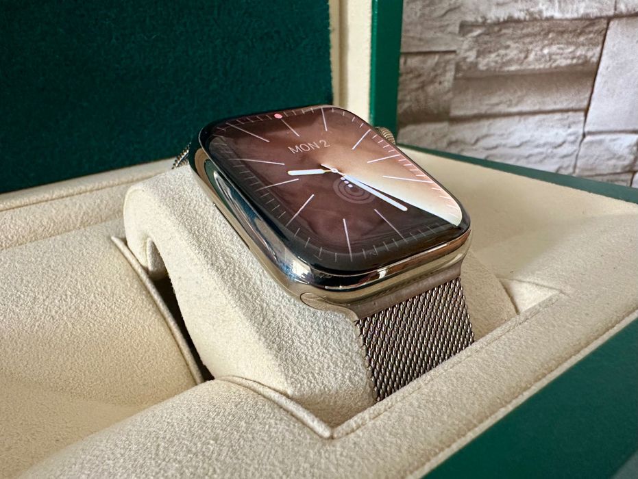 Apple Watch seria 7, 45mm, gold stainless steel