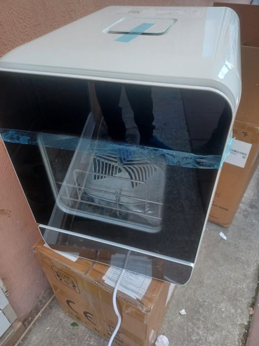 Mini masina de spălat vase 5 L 3 în 1 Masina de spălat vase uscator de vase si spatiu de depozitare intr un singut aparat  set de 3 vase cu 7 programe