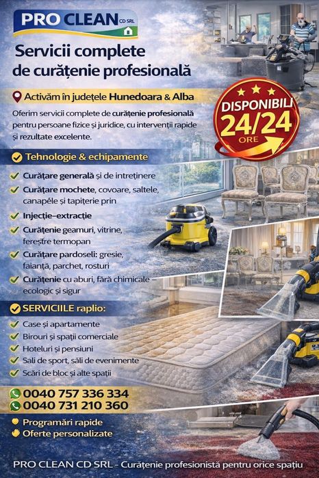 Curățenie profesională – Pro Clean CD S.R.L