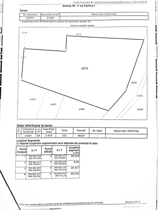 Teren intravilan 1Decembrie Crinului nr.8 utilitati apa, gaze, curent!