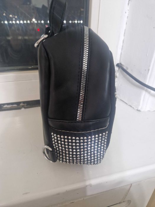 Портфель мини черный с стразами