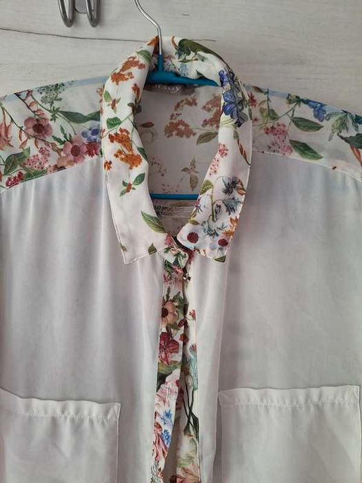 Camasa alba office inflorata Orsay