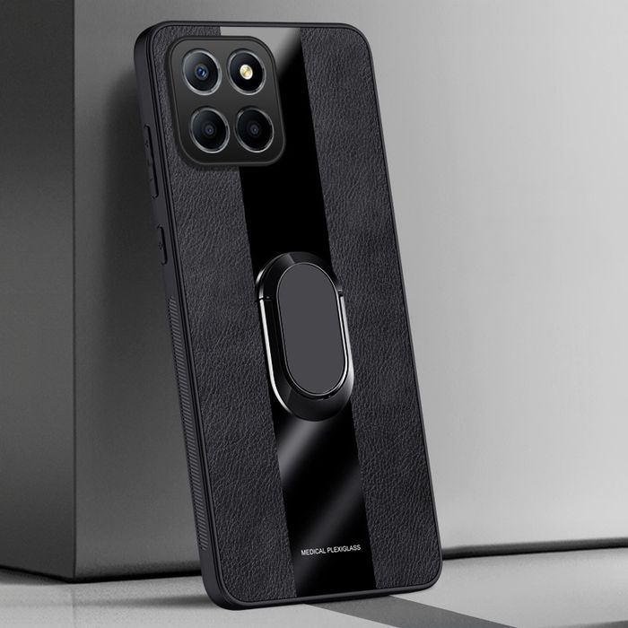 Honor 70 Lite 5G / X8 5G / PORSCHE Кожен кейс гръб с пръстен