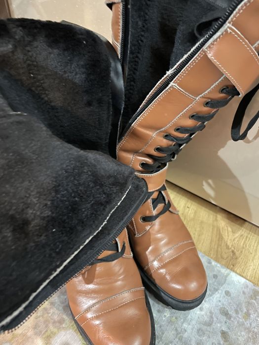 Cizme piele imblanite