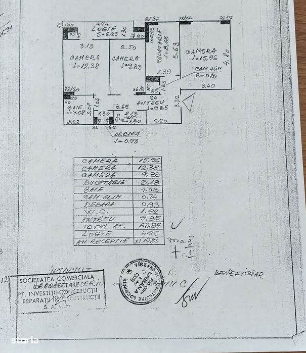 Apartament 3 camere la cheie ,etaj intermediar ,zona centrala Manastur — fotografia 1