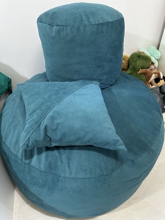 Set perna fotoliu, perna picioare si perna decorativa roz si verde