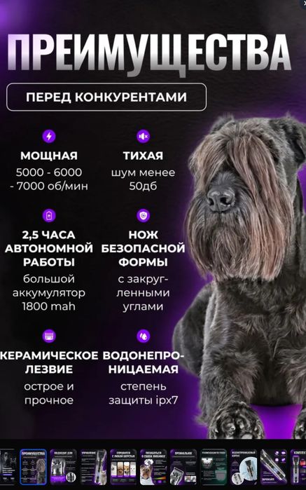 Профессиональная машинка,LED-дисплей, лёгкая стрижка любых собак/кошек