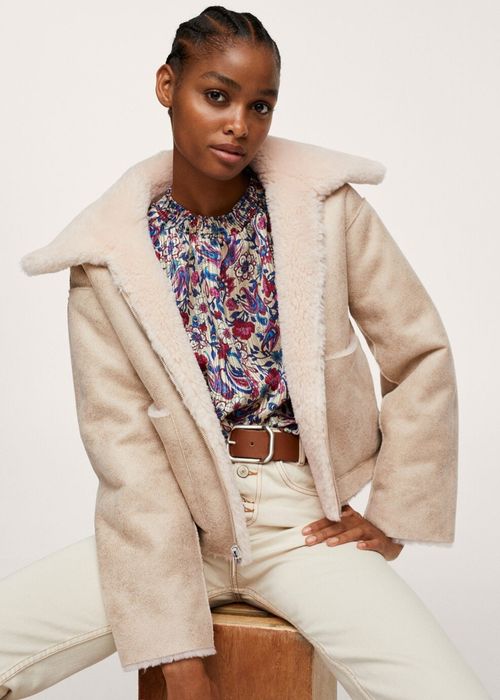 Mango Двулицево яке Splash от еко кожа с джобове